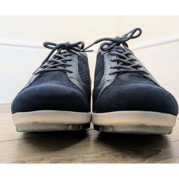 Sheridan Mia Suede Sneakers 9.5 Blue Leather Wedge Heel 80s Retro Lace Up Comfy - Picture 7 of 9